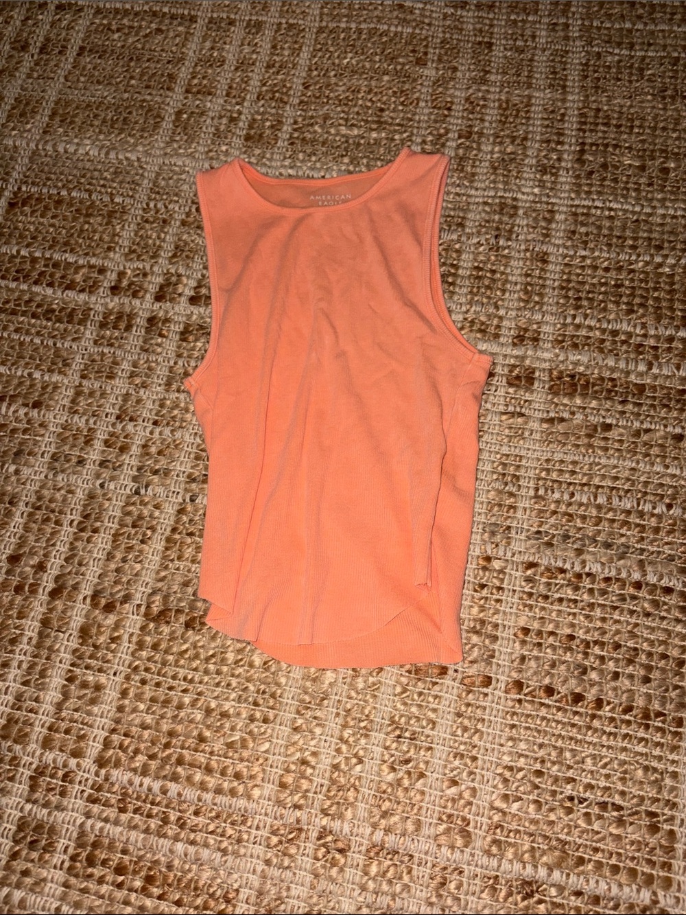American Eagle Outfitters Peach Ribbed Tank Top